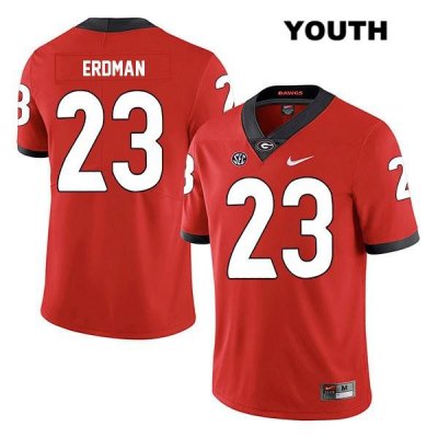 Youth Georgia Bulldogs NCAA #23 Willie Erdman Nike Stitched Red Legend Authentic College Football Jersey MIV7454YJ
